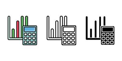 Calculator with growing chart icon. Business profit calculation sign. Counting expenses and income symbol. Budget calculation color illustration. Finance data analyzing pictogram. vector