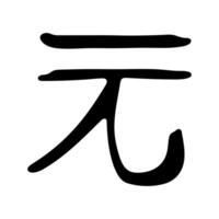 Hand drawn chinese yuan currency symbol. Brush stroke doodle. Single element for design 3 vector