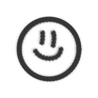 Graffiti smiling face emoticon sprayed isolated on white background vector