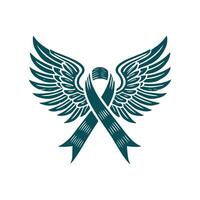 Vintage wing banner design illustration. vector