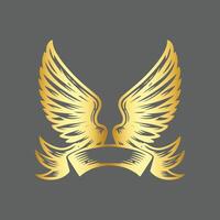 Luxurious wing banner design illustration. vector