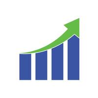 A bar graph showing a growth in the business design illustration vector