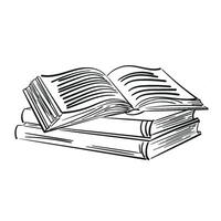 Sketch of books. Hand drawn books set. Opened and closed books. . Doodle collection icon set. illustration vector