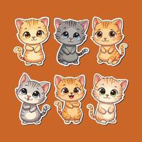 Adorable cat illustration bundle with a variety of kittens in charming poses, perfect for animal lovers and pet-themed art. vector