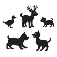 Cute Deer, Dogs, and Ducklings Gathered in a Charming Bundle for Animal-Themed Design Projects vector