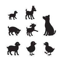 Baby Goats, Ducklings, and Playful Puppies in an Adorable Animal Bundle for Artistic and Children's Projects vector