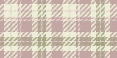 Classic plaid design in beige, light pink, and olive green with intersecting lines, creating a seamless tartan pattern. vector