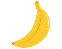 Fruit banana in cartoon hand drawn simple style. Editable variable color. vector