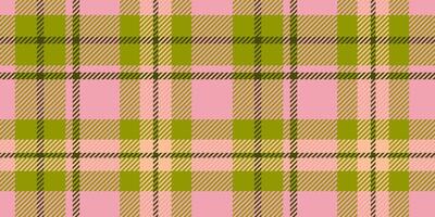 Seamless plaid fabric texture featuring a classic checkered pattern in shades of green and pink, ideal for fashion, textiles, and design projects vector