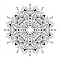 A black and white mandala design with a circular design on it vector