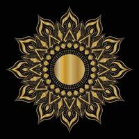 Simple mandala design with black background vector