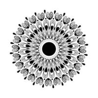 Abstract decorative mandala design line art on white background vector