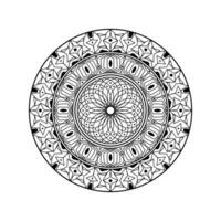Mandala design line art in white background vector