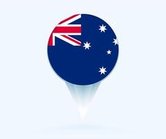 Map pointer with flag of Australia. vector