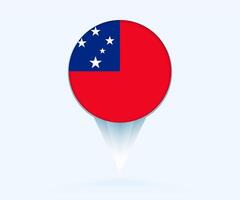 Map pointer with flag of Samoa. vector