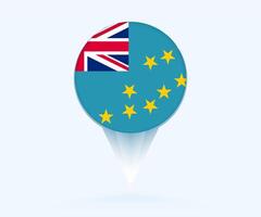 Map pointer with flag of Tuvalu. vector