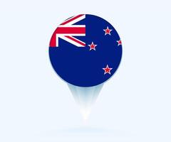 Map pointer with flag of New Zealand. vector