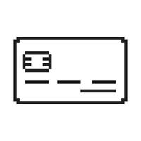 Pixelated Bank Card Icon. Credit or Debit Card Symbol for Finance and Payments in Pixel Art Style. Payment, Transaction, and Financial Services. Isolated Illustration vector