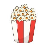 Popcorn Bucket Flat Illustration. Clean Icon Design Element on Isolated White Background vector