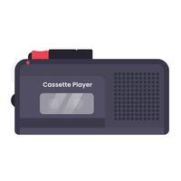 Cassette Player Flat Illustration. Clean Icon Design Element on Isolated White Background vector