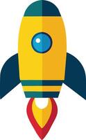 Yellow Rocket Icon Blast Off to Success with this Dynamic Illustration Signifying Growth and Prosperity vector