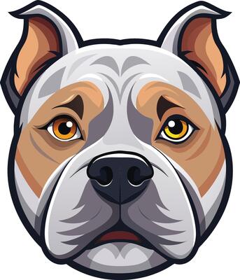 Exceptional American Bulldog Head Icon Design