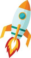 Yellow Rocket Icon Accelerate Business Growth with this Vibrant Symbol of Advancement and Achievement vector