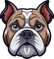 Sophisticated English Bulldog Face 3D vector
