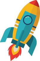 Yellow Rocket Pointy Icon Soar Towards Success and Business Expansion vector