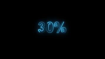 Countdown display timer from 1 to 100 Neon line Animation Isolated on Black Background video