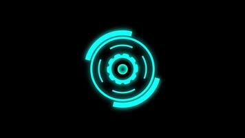 futuro conceito virtual toque círculo hud interface animação isolado em Preto fundo video