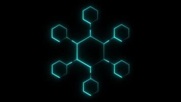 Futuristic global network Hexagon sign icon animation Isolated on black background video