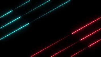 Neon horizontal line, colorful neon line animation icon Isolated on black background video