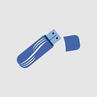 Usb flash drive icon. Gray background with blue. storage drives. technology design elements. trend design element. Element design technology vector