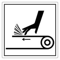 Hand Symbol Representing Caution While Using a Conveyor Belt in a Safety Context vector