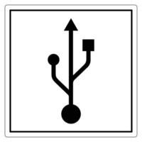 USB connection symbol illustration showing multiple connection types with clear directional arrows and geometric shapes vector
