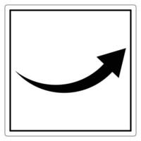 Black arrow icon in a square border pointing upward and to the right, minimalistic design for graphic use vector