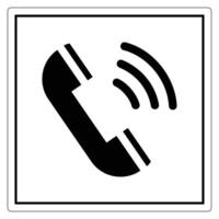 Black and White Icon of a Telephone Receiver with Sound Waves for Communication Representations vector