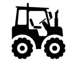 Black Silhouette of an Agricultural Tractor with Thick Tires and a Simple Design for Farming and Machinery Use vector