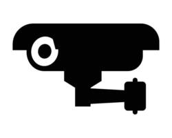 Silhouette of a Security Camera with Focused Lens for Surveillance and Safety Monitoring Purposes vector