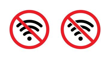 No wifi sign icon in trendy style. Wi-fi network forbidden area symbol vector