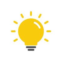 Light bulb color icon. Electric lamp, idea, solution sign symbol vector