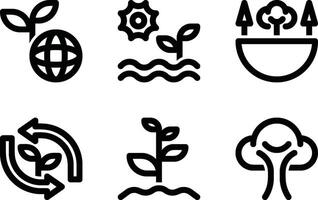 ecology, nature, environment, recycle, plant, tree outline icon vector