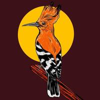 beautiful bird hand drawn concept art vector