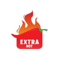 hot spicy level label design template vector