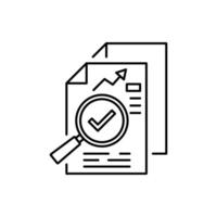 review audit, overview risk icon, verification business, thin line symbol for web and mobile phone on white background vector