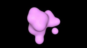 3D fluid light pink liquid metaball satisfying animation, CG abstract motion graphics. merging and flowing of glossy liquid deforming organic molecules on solid background video