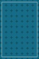Abstract turquoise portrait background with a repeating star motif and a simple white frame. vector