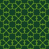 line emerald clover love heart seamless pattern design vector