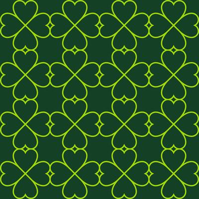line emerald clover love heart seamless pattern design